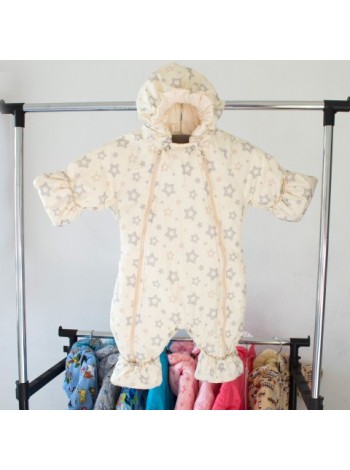 Комбинезон утепленный Звездочки молочный