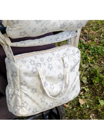 Сумка для коляски (молочный со звездами)