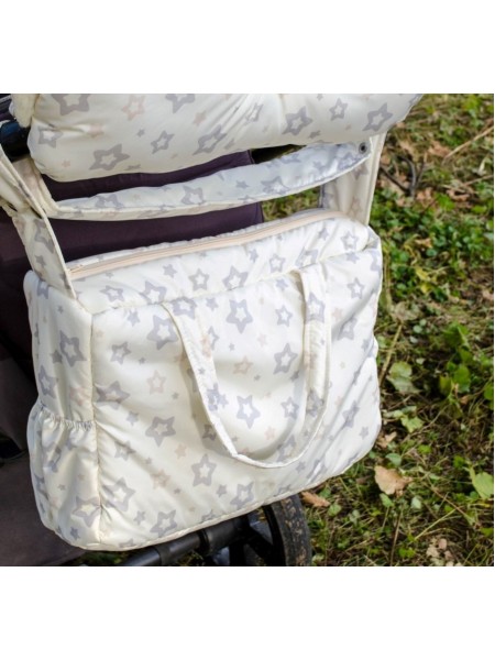 Сумка для коляски (молочный со звездами)