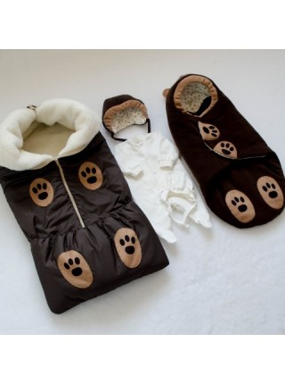 Комплект зимний Бурый мишка на овчине