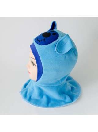Шапка-шлем Собачка бирюзовый/синий