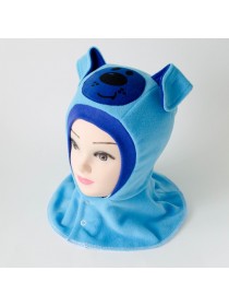 Шапка-шлем "Собачка" бирюзовый/синий