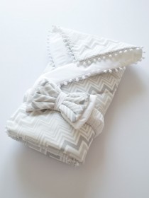 Плед-конверт "Зигзаг" белый