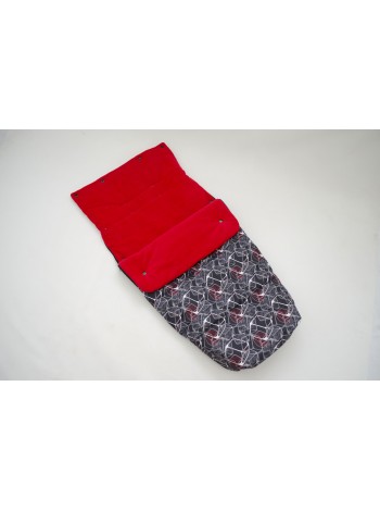 Конверт в прогулочную коляску (кубики/красный)