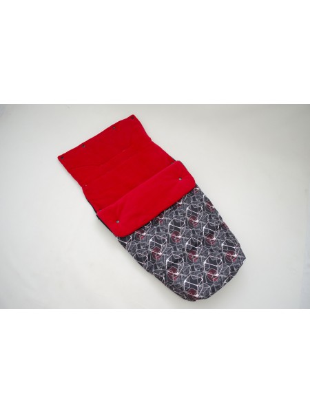 Конверт в прогулочную коляску (кубики/красный)