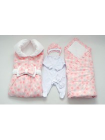 Комплект с пледом "Звездочки" розовый