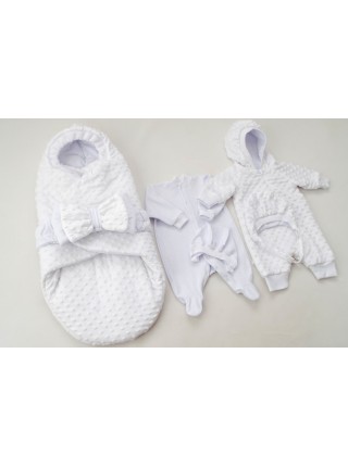 Комплект с комбинезоном Плюшевый сон (белый)