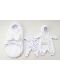 Комплект с комбинезоном "Плюшевый сон" (белый)