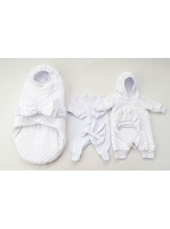 Комплект с комбинезоном Плюшевый сон (белый)