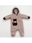 Комбинезон весна/лето с кошечкой (коричневый трикотаж)