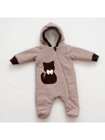 Комбинезон весна/лето с кошечкой (коричневый трикотаж)