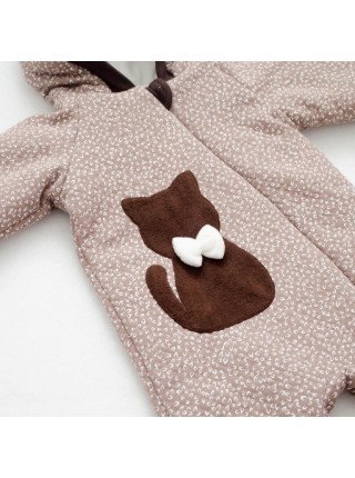 Комбинезон весна/лето с кошечкой (коричневый трикотаж)