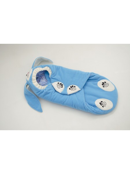 Конверт-кокон Зайка бирюзовый/белый