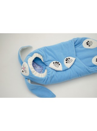 Конверт-кокон Зайка бирюзовый/белый