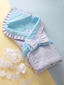 Конверт-плед "Королевская лилия" голубой