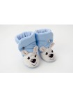 Сапожки-зверята Мишка голубой/бежевый
