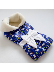 Одеяло-трансформер "Зимний лес" синий на овчине