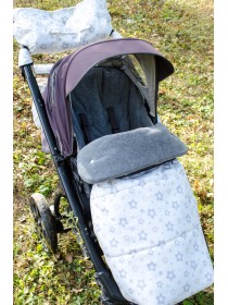 Конверт в прогулочную коляску (молочный со звездами/серый)
