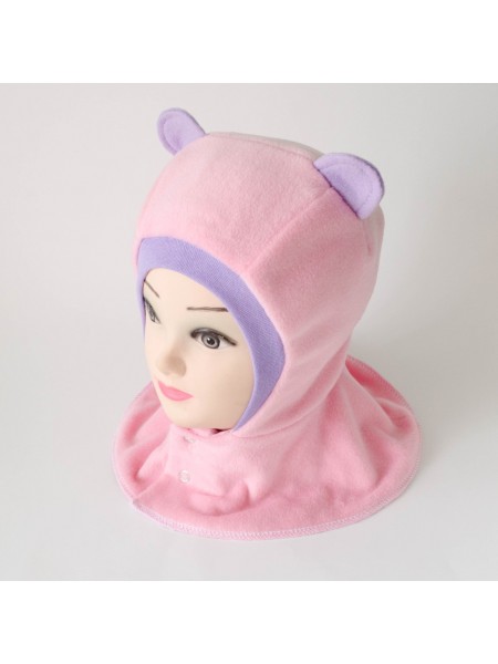 Шапка-шлем Ушки розовый/сиреневый