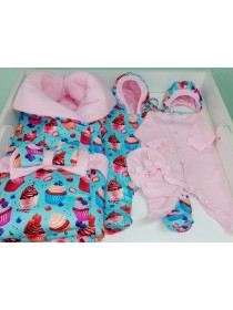 Комплект с комбинезоном "Пуговки" пироженки