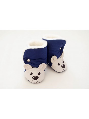 Сапожки-зверята Мишка т.синий/бежевый