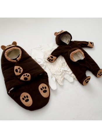 Комплект зимний Мишка бурый на овчине