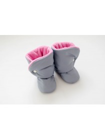 Сапожки "Серый с розовым"