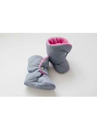 Сапожки Серый с розовым