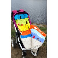 Конверт в прогулочную коляску (бежевый/котики)