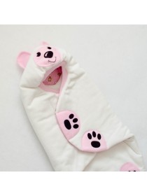 Конверт-кокон "Мишка" молочный/розовый