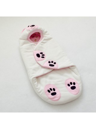 Конверт-кокон Мишка молочный/розовый