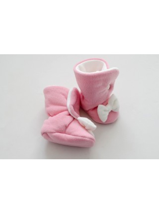 Сапожки Розовый с бантиком флис