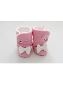 Сапожки "Розовый с бантиком" флис