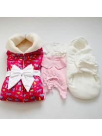 Комплект зимний "Зимний лес" яр.розовый на овчине