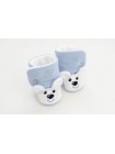 Сапожки-зверята Мишка голубой/белый