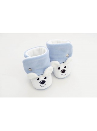 Сапожки-зверята Мишка голубой/белый