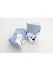 Сапожки-зверята "Мишка" голубой/белый