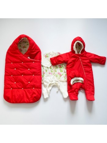 Комплект с комбинезоном Капелька гранат