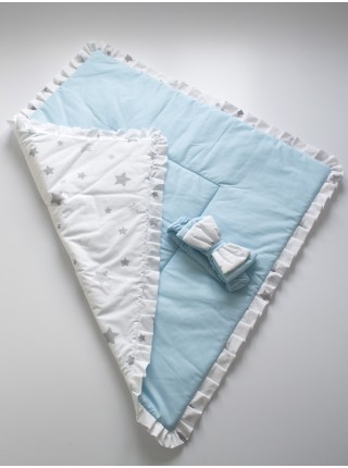 Плед-конверт Счастливая звезда голубой рюши