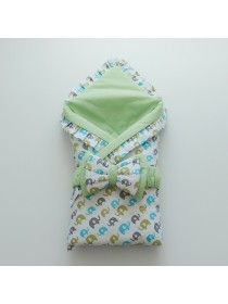 Плед-конверт "Слоники" зеленый