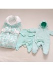 Комплект с комбинезоном Звездочки мятный