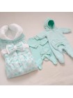 Комплект с комбинезоном Звездочки мятный