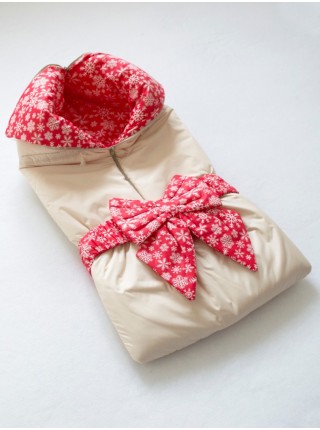 Одеяло-траснформер Снежинки бежевый