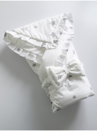 Плед-конверт Счастливая звезда белый рюши