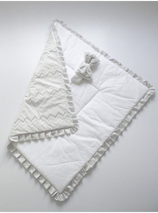 Плед-конверт Зигзаг белый рюши
