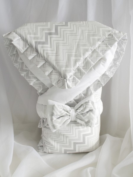 Плед-конверт Зигзаг белый рюши