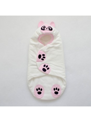 Конверт-кокон Панда молочный/розовый