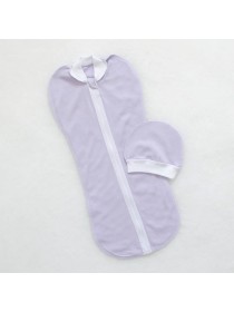 Пеленка-кокон на молнии и шапочка (сиреневый)