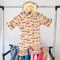 Комбинезон утепленный "Зайчики в трамвайчике"