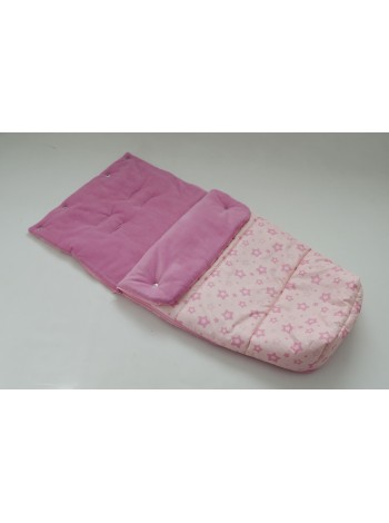 Конверт в прогулочную коляску (розовый со звездами/розовый)